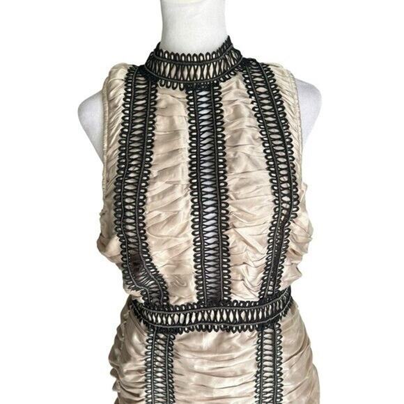 ASOS - NWT Satin Ruched High Neck Mini Dress Sz 6 - Picture 6 of 12